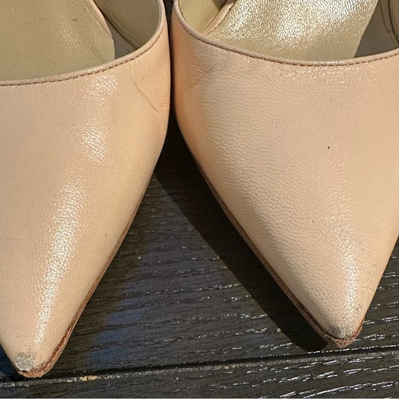 Jimmy Choo Typhon blush pink & metallic silver ankle strap pointed toe pumps - Picture 8 of 14